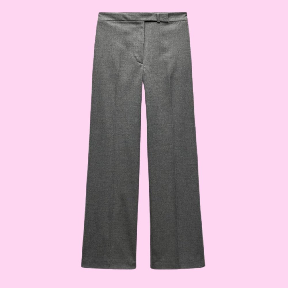 Zara Straight Leg Slacks Gray
